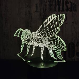 Lampă LED 3D Viespe cu iluminizare în 7 culori