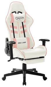 Scaun pentru jocuri, alb și roz, piele artificială