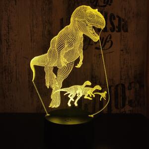 Lampă LED 3D T Rex Alfa cu iluminizare în 7 culori