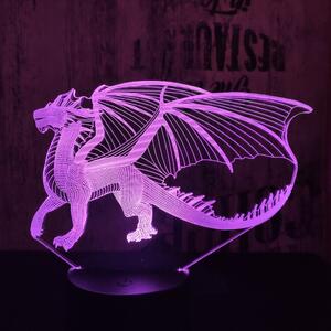 Lampă LED 3D Dragon Lampă LED 3D Dragon 4 cu iluminizare în 7 culori
