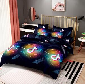 Lenjerie de pat din microfibra multicolor, TIK TOK Dimensiune lenjerie de pat: 70 x 80 cm | 140 x 200 cm