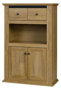 Comoda LEON MZ8, stejar grand, DTD laminat, 85x40x130 cm