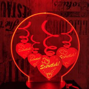 Lampă LED Realistă 3D Inimă îndrăgostită cu iluminizare în 7 culori