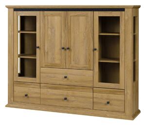 Vitrina LEON MZ6, stejar, PAL laminat, 165x40x130 cm