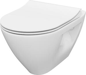 Cersanit Mille Plus vas wc cu capac soft-close agăţat fără margine alb S701-454-ECO