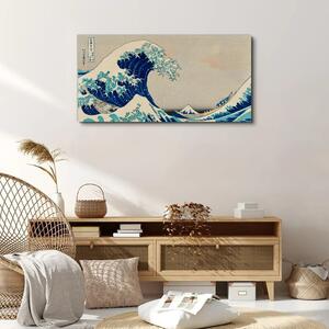 Tablou canvas bărci de furtună marină valuri