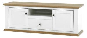 Comoda TV LEON MZ15, alb/stejar grand, DTD laminat, 150x45x55 cm