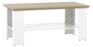 Masuta cafea LEON MZ17, PAL laminat, alb/stejar grand, 120x60x55 cm