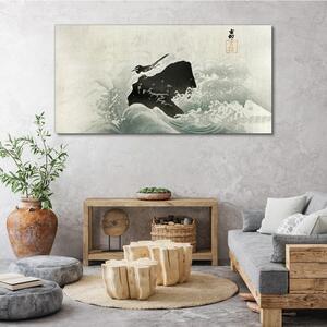 Tablou canvas Valuri de apă Stâncă de pasăre