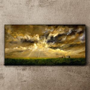 Tablou canvas Peisajul cerului de câmp al satului