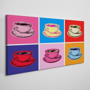 Tablou canvas cești de abstractizare cafea băuturi