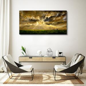 Tablou canvas Peisajul cerului de câmp al satului