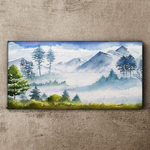 Tablou canvas peisaj montan cu copaci