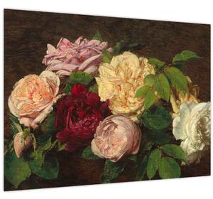 Tablou - Henri Fantin-Latour, Roses de Nice on a Table, reproducere (70x50 cm)