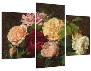 Tablou - Henri Fantin-Latour, Roses de Nice on a Table, reproducere (90x60 cm)