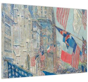 Tablou pe sticlă - Childe Hassam, Allies day, reproducere (70x50 cm)