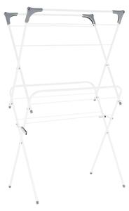 Uscator pliabil haine NODAR, alb/gri, metal/plastic, 60x37x105 cm