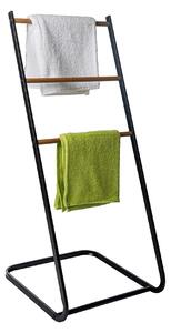 Uscator haine ZONKER, negru/nuc, metal/lemn, 40x38x89 cm
