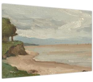 Tablou - Jean-Baptiste-Camille Corot, Beach Near Etretat, reproducere (90x60 cm)