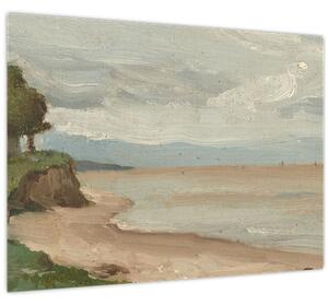 Tablou - Jean-Baptiste-Camille Corot, Beach Near Etretat, reproducere (70x50 cm)