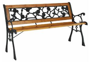 Banca gradina FAIZA, negru/nuc, metal/lemn, 126x52x73 cm
