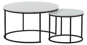 Set 2 masute cafea IKLIN, alb/negru
