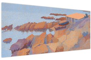 Tablou - Henri Edmond Cross, Calanque des Antibois, reproducere (120x50 cm)