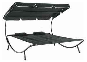 Sezlong gradina MULTINA, gri, poliester/otel, 180x204x147 cm
