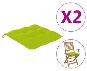 Perne de scaun, 2 buc., verde aprins, 40x40x7 cm, textil