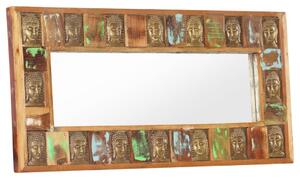 Oglindă cu placare Buddha, 110x50 cm, lemn masiv reciclat