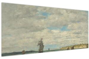 Tablou - Eugène Boudin, Coast of Brittany, reproducere (120x50 cm)