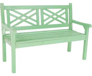 Bancă gradina FABLA, verde mentă, lemn, 124x58x88 cm