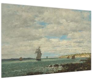 Tablou - Eugène Boudin, Coast of Brittany, reproducere (90x60 cm)