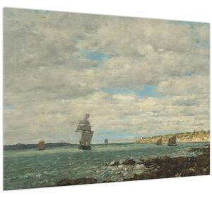 Tablou - Eugène Boudin, Coast of Brittany, reproducere (70x50 cm)