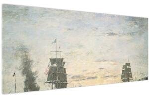 Tablou - Eugène Boudin, Entrance to the Harbor, Le Havre, reproducere (120x50 cm)