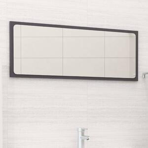 Oglindă de baie, gri extralucios, 90x1,5x37 cm, lemn prelucrat