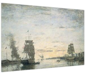 Tablou - Eugène Boudin, Entrance to the Harbor, Le Havre, reproducere (90x60 cm)