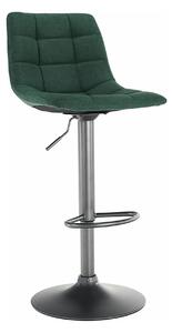 Scaun bar LAHELA, verde/negru, stofa clasica/metal, 44x50x91/112 cm