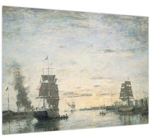 Tablou - Eugène Boudin, Entrance to the Harbor, Le Havre, reproducere (70x50 cm)