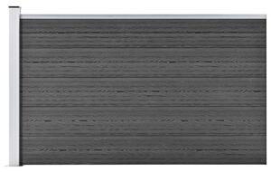 Set de panouri de gard, negru, 175x105 cm, WPC