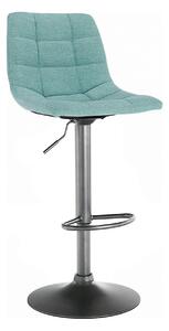 Scaun bar LAHELA, verde menta/negru, stofa clasica/metal, 44x50x91/112