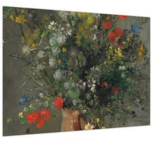 Tablou pe sticlă - Auguste Renoir, Flowers in a Vase, reproducere (70x50 cm)