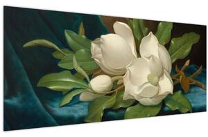 Tablou - Martin Johnson Heade, Giant Magnolias on a Blue Velvet Cloth, reproducere (120x50 cm)