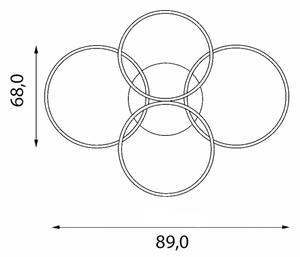 Plafonieră LED dimabilă Brilagi ORBITS LED/52W/230V 3000-6000K + telecomandă