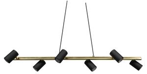 Trio - Lustră MARLEY pe cablu, 6x GU10/35W/230V, negru/auriu