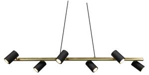 Trio - Lustră MARLEY pe cablu, 6x GU10/35W/230V, negru/auriu