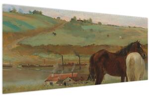 Tablou - Edgar Degas, Horses in a Meadow, reproducere (120x50 cm)