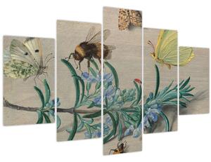 Tablou - Jan van Kessel the Elder, Insects and a Sprig of Rosemary, reproducere (150x105 cm)