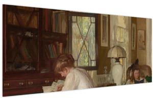 Tablou - Edmund Tarbell, Josephine and Mercie, reproducere (120x50 cm)