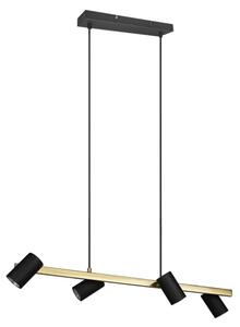 Lustră suspendată pe cablu MARLEY 4xGU10/35W/230V negru/auriu - Trio